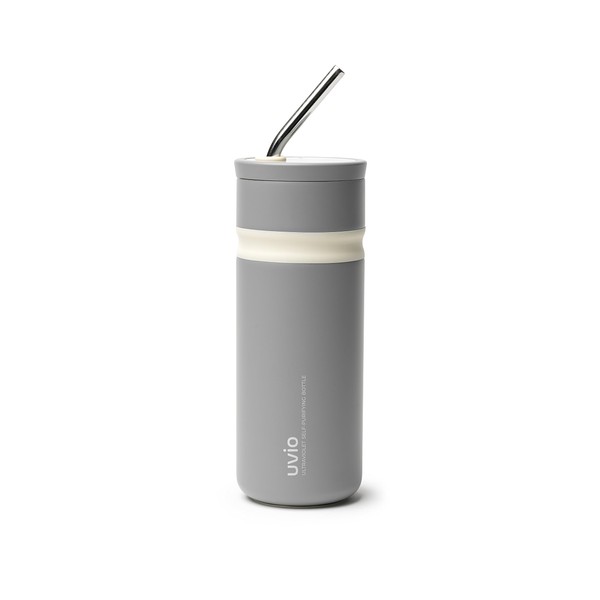 Uvio Straw Bottle (Elephant Gray)