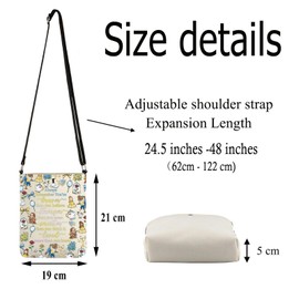 FUSTMW Beauty Beast Gifts Fairytale Crossbody Bag Princess Fans Gift Cross Body Bucket Bag with Adjustable Strap, Beauty C Bag