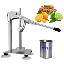 Heavy Duty Hand Juicer - Orange Crush Machine & Nut Chopper, Manual Citrus Juicer for Freshly Squeezed Orange, Lemon & Lime Juice, Easy to Use & Clean