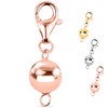 Magnetic Ball Lock with Lobster Clasp in Rose Gold Plated