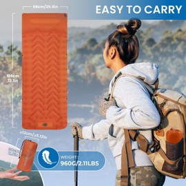 KingCamp Sleeping Pads for Camping, Self Inflating Camping Mattress with Built-in Foot Pump, Connectable Durable Inflatable Sleeping Mat with Pillow, Compact Camping Air Mattress for Camping Hiking