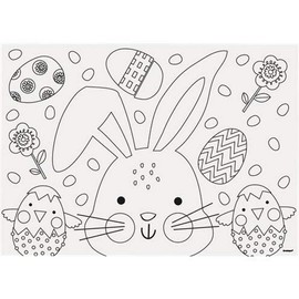 Unique Assorted Design Easter Coloring Placemats (Pack of 8) - Creative & Fun Paper Activity for Kids' Parties & Events, Perfect for Spring Parties & Easter Celebrations