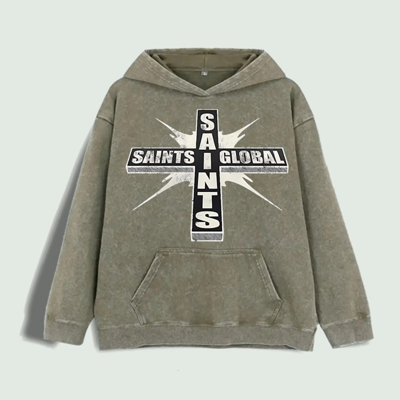 Saints Global Cross Graphic Hoodie 100% Cotton US Warehouse 6
