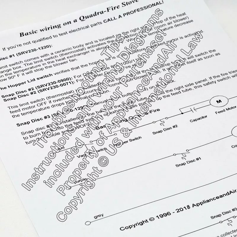Quadra-Fire SRV230-0950 CERAMIC Fan Switch GB 40 Insert Gas Stove,