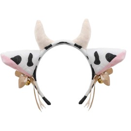 Frcolor Plush Cow Headband Butterfly Bell Cow Ear Horn Hair Hoop Festival Stage Performance Animal Cosplay Ornament Party Favors