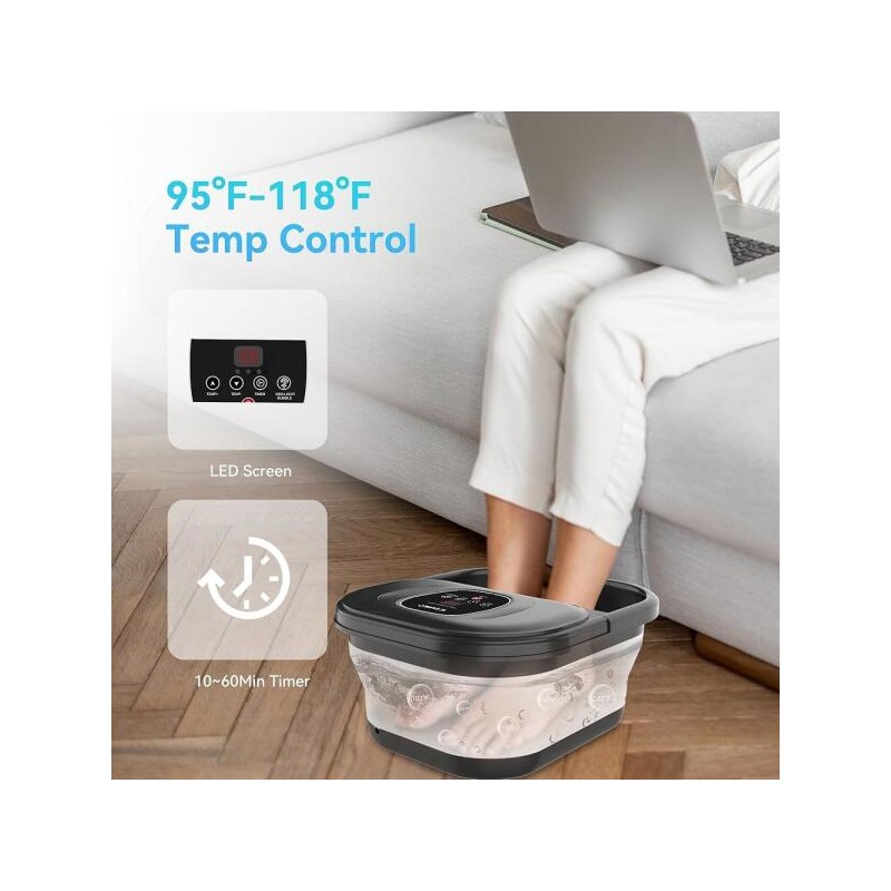 CuPiLo 열이 있는 CuPiLo 발 스파 목욕 마사지기, 버블, 레드