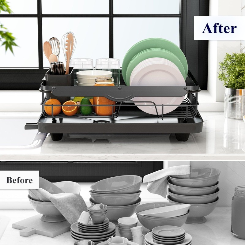 Kitsure Dish Drying Rack- Space-Saving Dish Rack, Dish Racks for