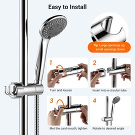 Aoleca Aoleca Universal Handbrause Halterung,16-27 mm Verstellbar duschkopfhalterung f1r duschstange,360?? drehbar Brausehalter,ABS Grade Kunststoff, Verchromt