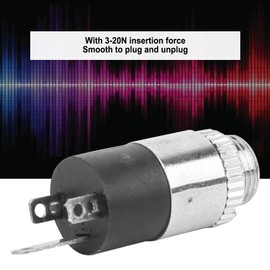 PJ392 Audio Socket Jack, Stereo Female Cylindrical Jack Panel Mount Headphone Connector Plug Video Socket Plating Terminals with Locking Nuts W/Screw Adapter 3.5mm 20PCS