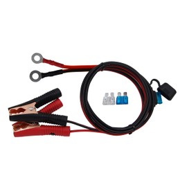 CUZEC 6FT/1.8m 16 AWG Extension Cord Eyelet Terminal with Battery Clamp 12V/ 24V Battery Clip-On for High-Power Inverter and More (6FT Long)