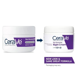 CeraVe Skin Renewing Night Cream, Niacinamide, Peptide Complex, and Hyaluronic