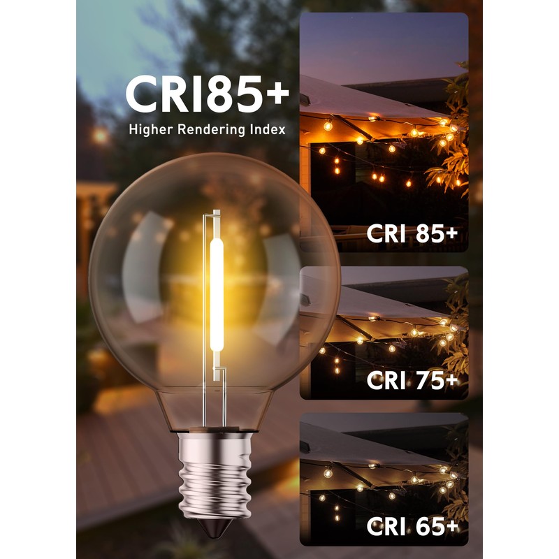 Brightown G40 Replacement LED Light Bulbs, 25 Pack Clear Globe