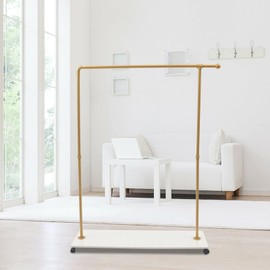 Free Standing Hanging Clothes Rack Simple Clothes Garment Rack Clothes Storage Organizer Metal Clothing Display Stand Large Heavy Duty Clothing Rack with Bottom Shelf and Wheels for Shop, Bedroom
