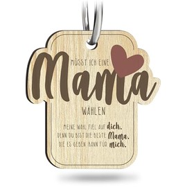 Mama Geschenk - Lieblingsmama Schl√ºsselanh√§nger handgemacht aus Holz, Gl√ºcksbringer, beste Mama der Welt, Mutter Geschenk, Mama Geburtstagsgeschenk