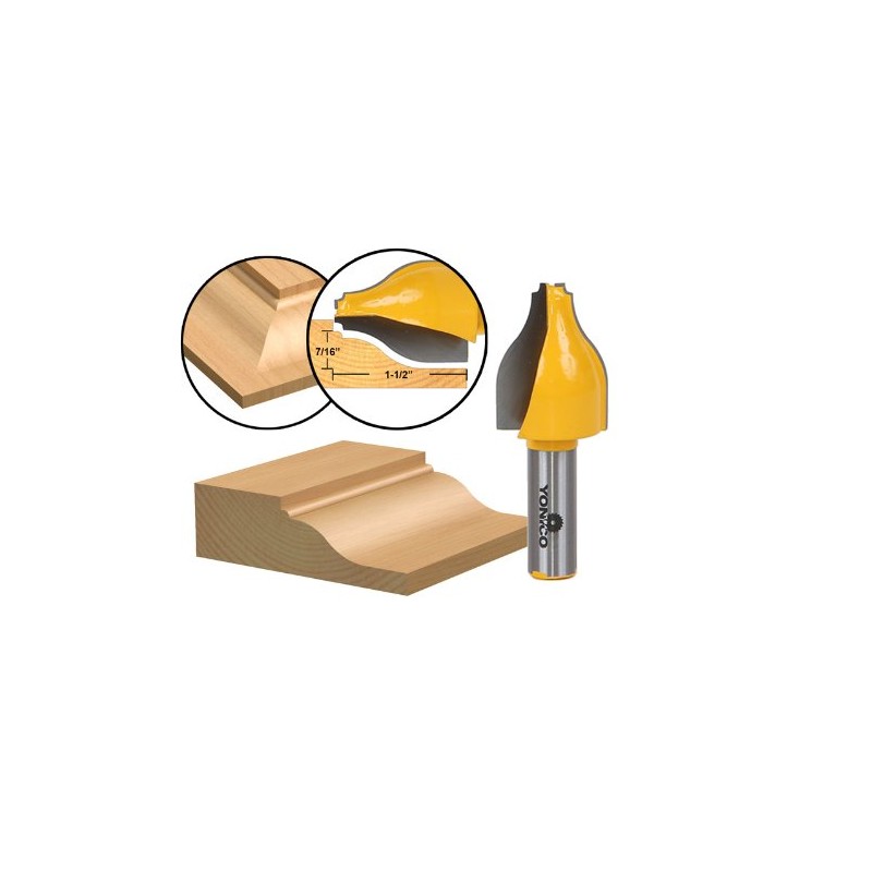 YONICO Raised Panel Cabinet Door Router Bits Vertical Ogee &