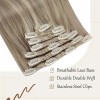 sunny hair Extensiones Cabello Natural 14in Rubio Ceniza Oscuro R
