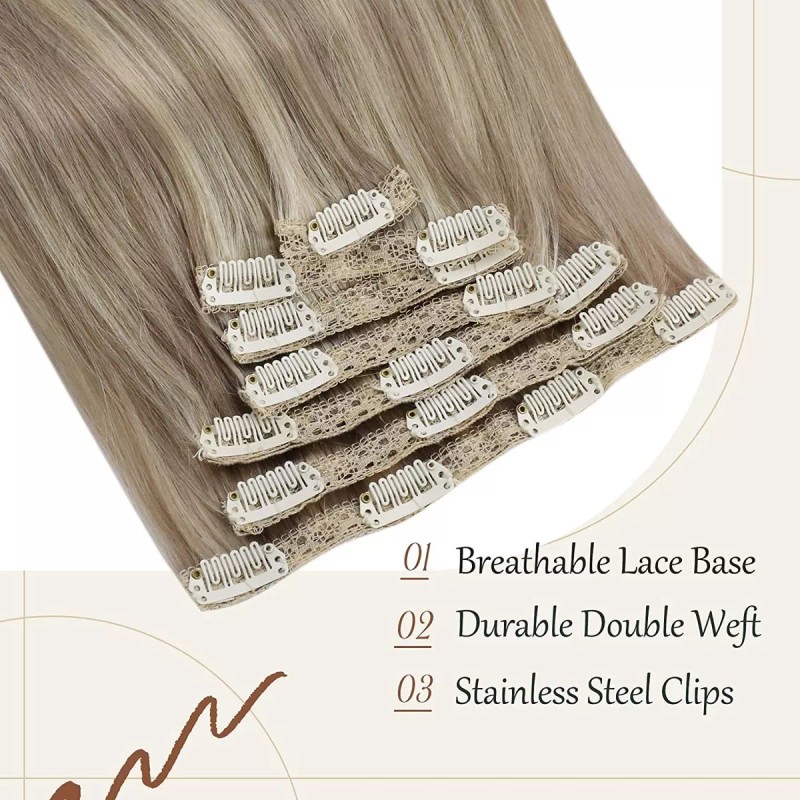 sunny hair Extensiones Cabello Natural 14in Rubio Ceniza Oscuro R