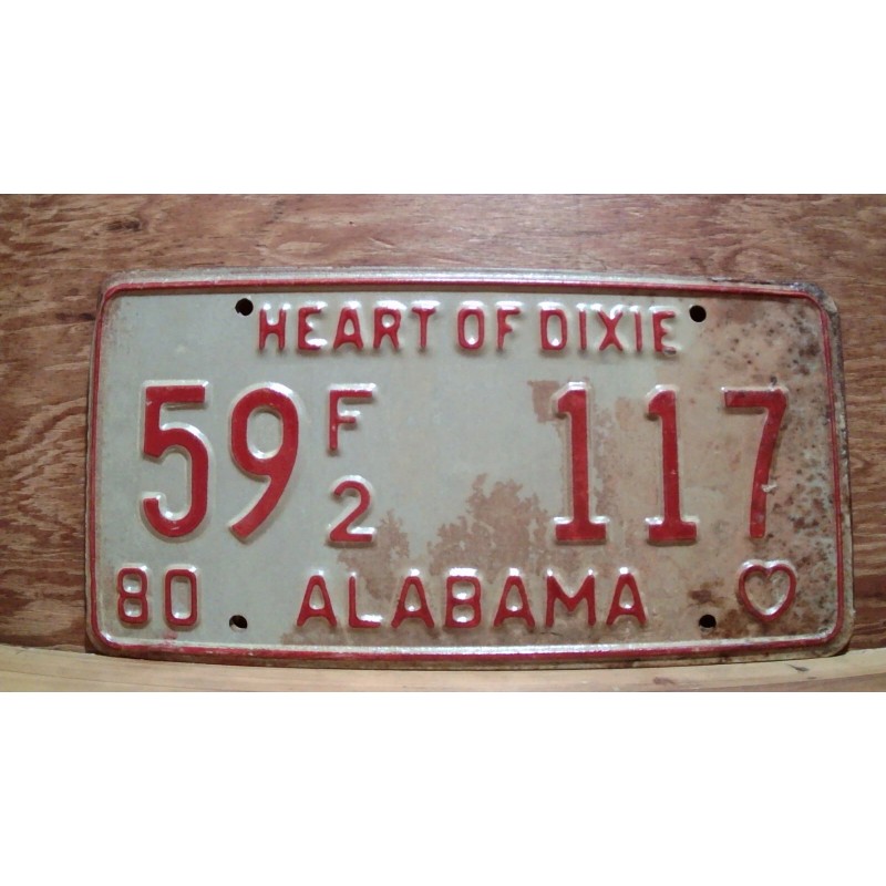 Vintage 1980 ALABAMA License Plate Antique Car Tag