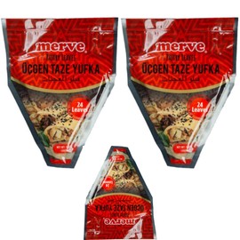 Merve Triangle Pastry Leaves phyllo dough pastry 24 pieces 400 Gram (14.1oz) x 3 Packs
