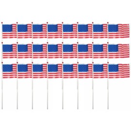 Black Duck Brand Set of 24 Plastic Patriotic American Flags! 6"x4" Flag - Perfect for Parties, Events, 4th of July, BBQ's, Borders, Planters, Window Boxes, Driveways and More!