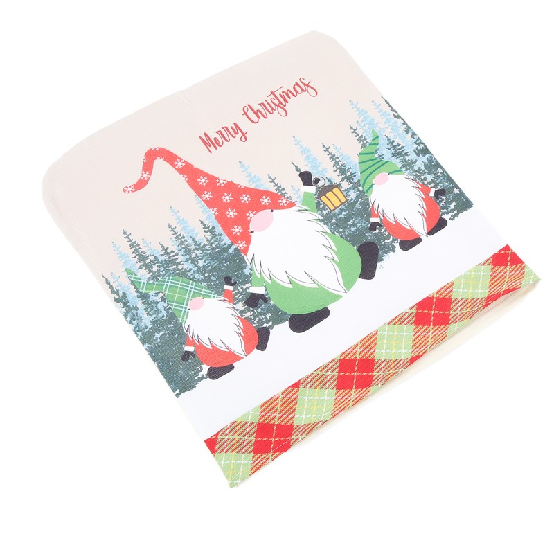 4pcs Chair Covers Soft Elastic Stretch Santa Claus Pattern Dining