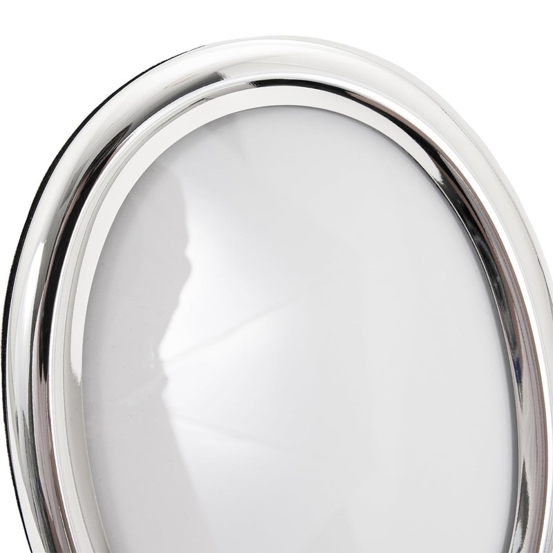 Happy Homewares Contemporary Oval Silver Plated Metal 5" x 7"