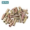 sourcing map 50Pcs Threaded Inserts, M6-1x25 Zinc Alloy Hex-Flanged Nut