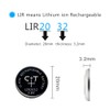 CT-ENERGY Rechargeable 2032 Batteries 3.6v Replace Key fob Battery cr2032