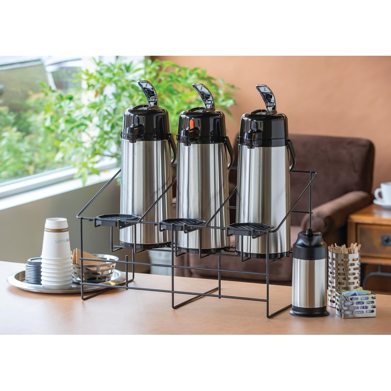 Service Ideas APR3BLC Triple Airpot Rack, Wire, Black