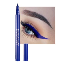 Liquid Vegan Eyeliner, Colorful Neon Eyeliner Pencil, long-lasting, waterproof, smudge proof, sharp tip, quick dry, easy cleansing Makeup Gift for Women (Deep Blue#6)