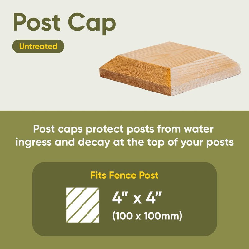 Timber Fence Post Cap | Fits 4x4" (100x100mm) Posts |