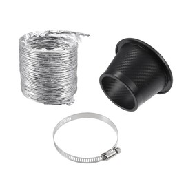 INFINAUTO Air Intake Duct Front Bumper Car Round Brake Air Duct Elastic Hose Van Plastic Aluminum 1 Set