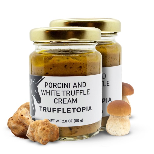 Truffletopia – Crema de trufa porcini y blanca (paquete de 2 – 2.8 onzas cada uno) 2 unidades – 80 g cada uno