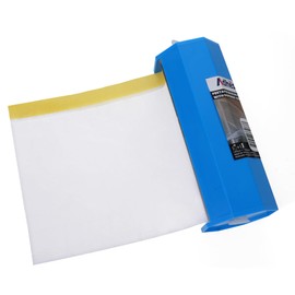 Adhes Pretaped Masking Film with Dispenser, 2700mm x 17m (106in x 55ft), Paint Protection Plastic Drop Cloth for Painting, Automotive, Furniture and Floor Covering