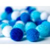 Pompon colorati leiderpapel 1,5 cm tonalità blu sacchetto con 80