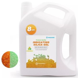 Wisesorb Indicating Silica Gel Beads Orange to Green Reusable Desiccant Dehumidifier 8LBS