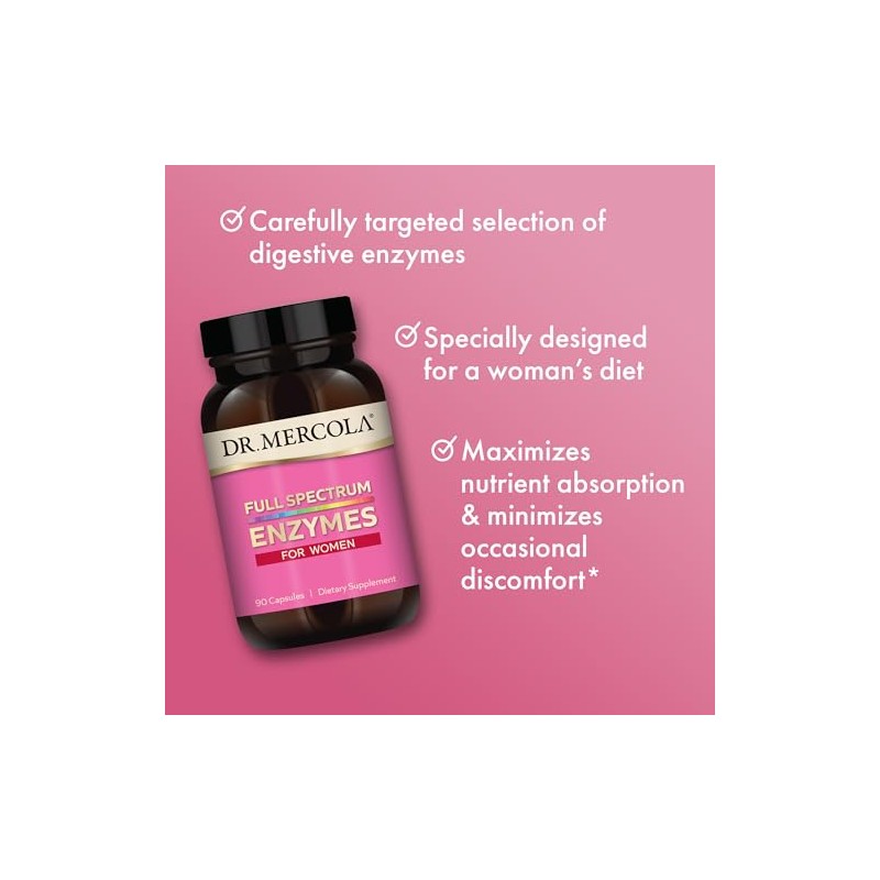 Dr. Mercola, Full Spectrum Enzymes for Women Dietary Supplement, 90