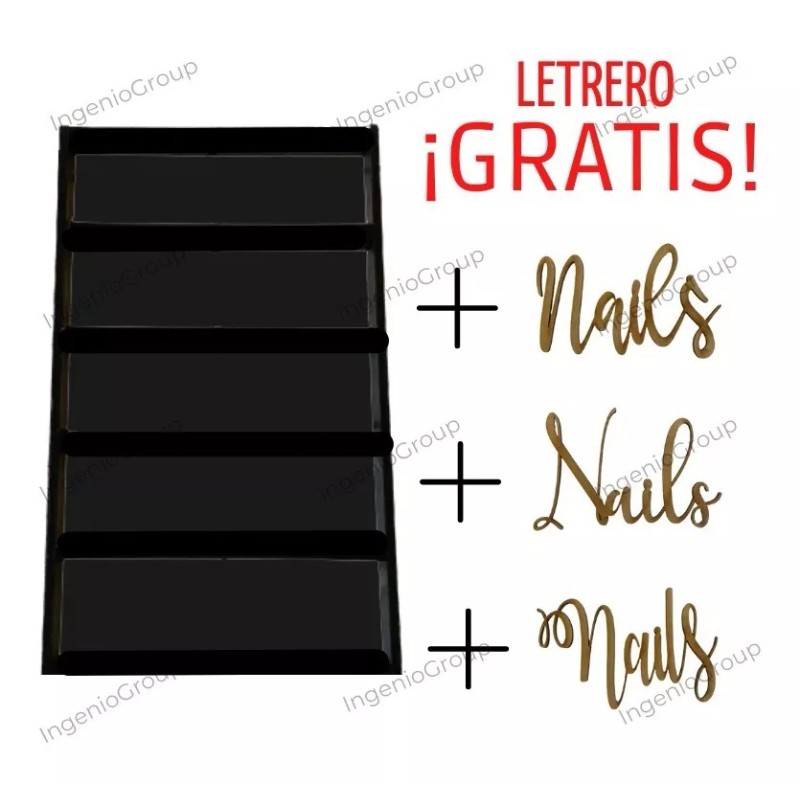 IngenioGroup Exhibidor Esmaltero Con Tapa Y Letrero De Nails Envio