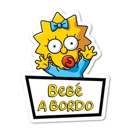 Magguie Baby on Board Car Sticker 13 x 16 cm Vinyl Easy to Stick, Baby on Board, Sticker Car, Truck, Motorhome (Colour)