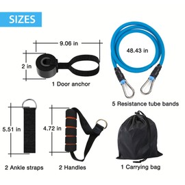 Yo.Fitness Bandas de Resistencia para Ejercicio en Casa o Gimnasio | Set de 5 Ligas de Acondicionamiento Fisico