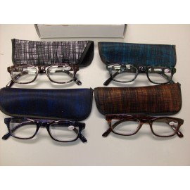 GG Plaid Reading Glasses, 4 assorted colors +3.00