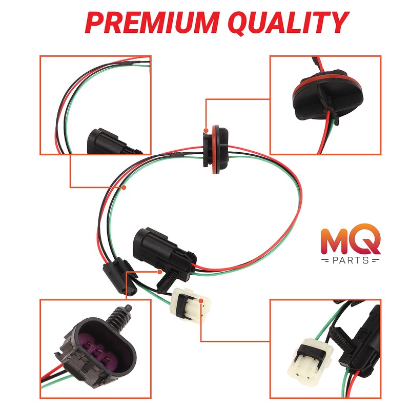 MQparts 2PCS 68193062AB Headlight Lamp Wiring Harness Compatible with Dodge