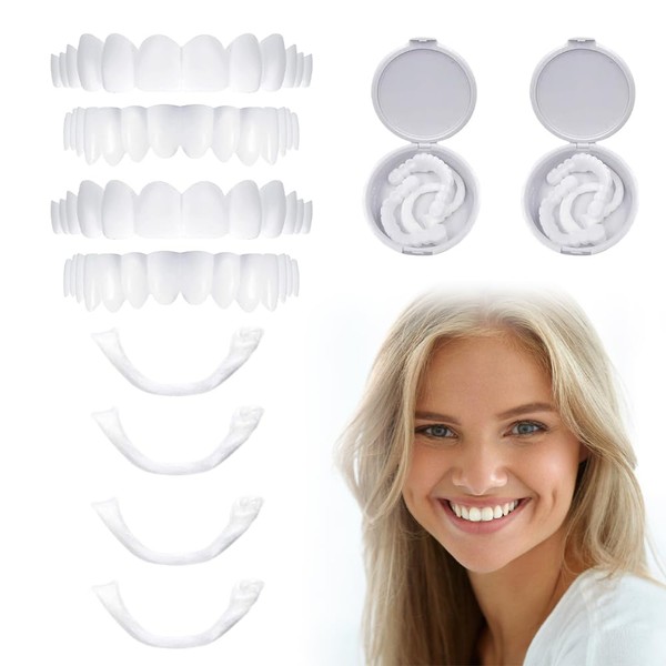 Abiemuce Clip-on teeth, 2 pairs of veneers teeth set, top