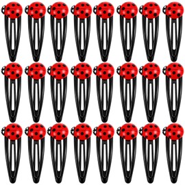 24Pcs Ladybug Hair Clips, Cute Lady Bug Snap Barrette for Women Girl