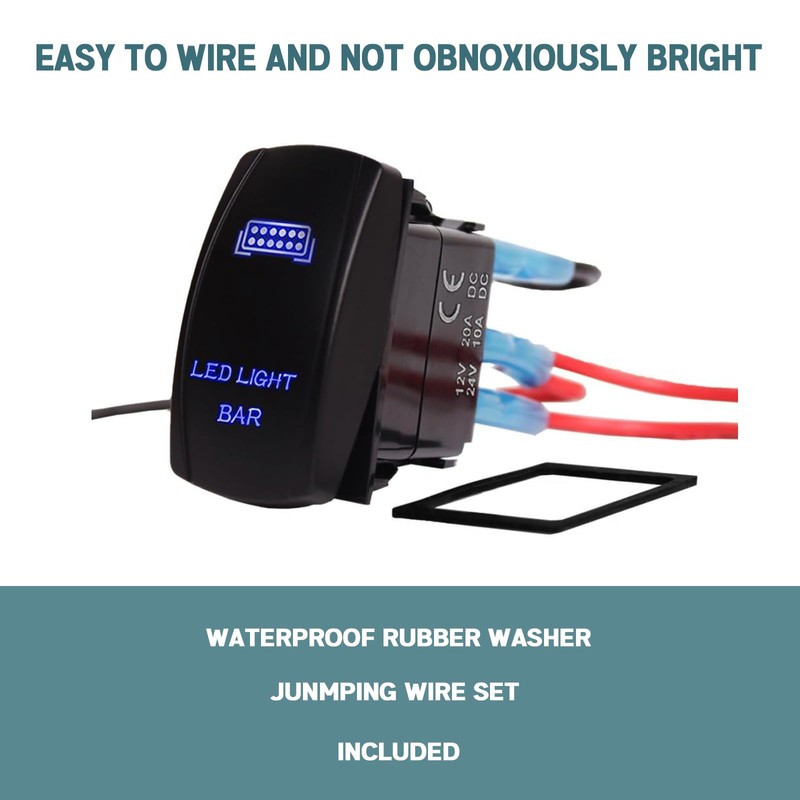 Xislet LED Light Bar & Rear Light Rocker Switches 5Pin