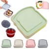 FeBohao Sandwich Container with Lid Plastic Snack Box Reusable Snack
