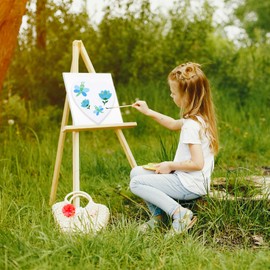 Pack of 3 Canvas for Painting, Heart Shaped Canvas, 3 Sizes 10/15/20 cm, Blank Canvas for Painting, White Pure Cotton Canvas, Suitable for Oil Painting Pigments, Propylene and Watercolours