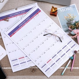 2022-2023 Wall Calendar - Monthly Calendar 2022-2023 from Jul 2022 - Dec 2023, 17" x 12", Large Blocks with Julian Dates, Twin-Wire Binding, Hanging Steadily