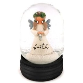 Blossom Bucket 228-13513 Faith Christmas Angel Snow Globe, 4.25-inch Height
