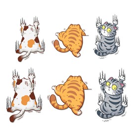 2 Sets of 6 Funny Bumper Stickers, Cat Bumper Stickers, Cartoon Car Stickers, Decorative Cat Stickers, Animal 3D Stickers, Cat Stickers for Laptop, Scrapbook